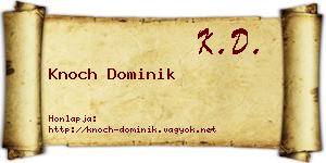 Knoch Dominik névjegykártya